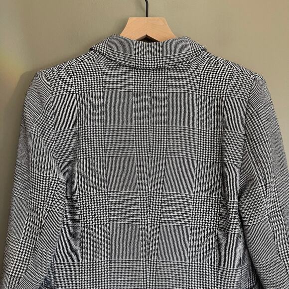 Smythe Portrait Neck Blazer in Prince of Wales Black White Plaid Size 6 Academia - Picture 14 of 16
